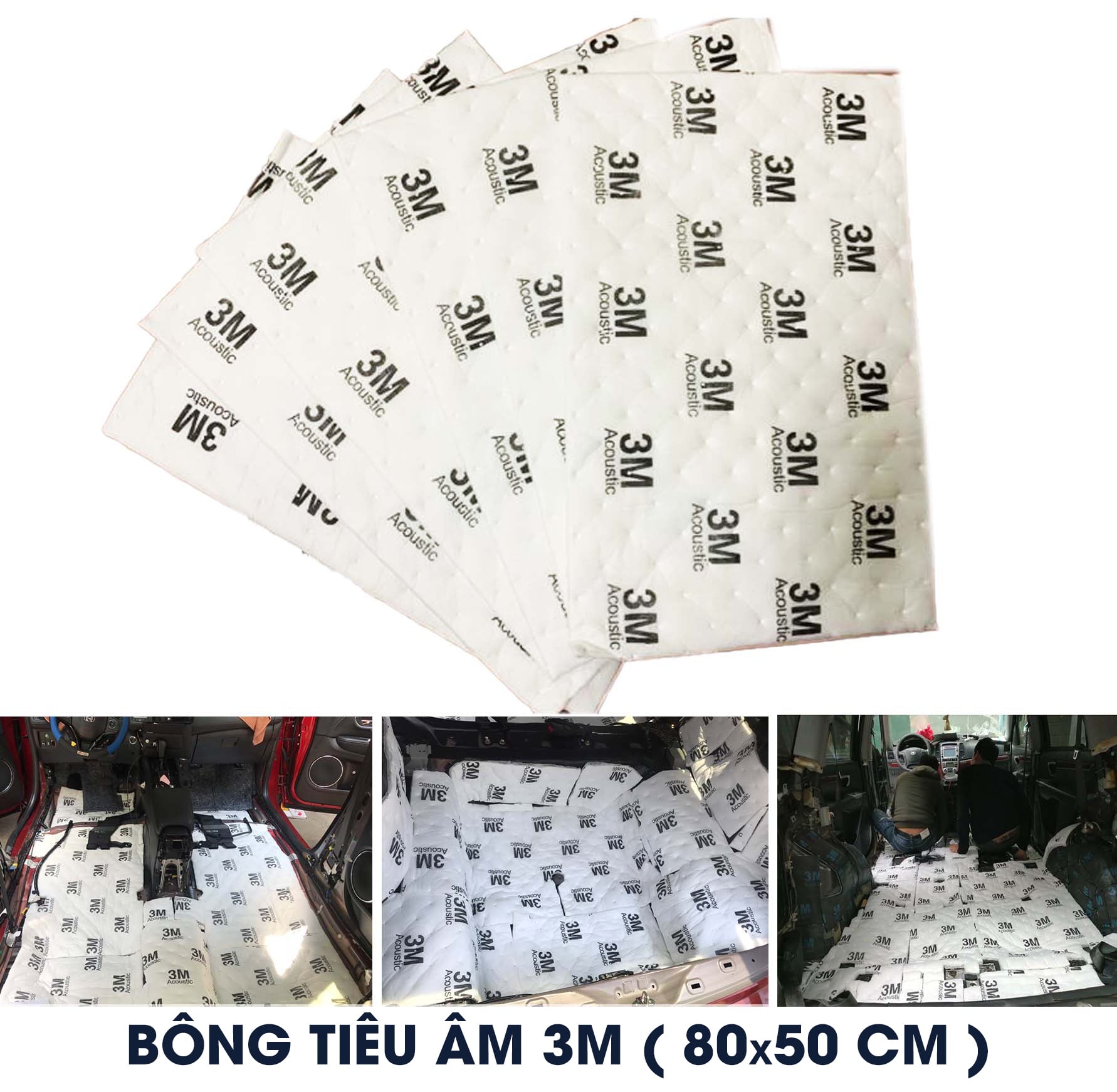Bông cách âm 3M tiêu âm Damping chống ồn ô tô, sàn xe, trần ô tô, cánh cửa và hốc bánh xe