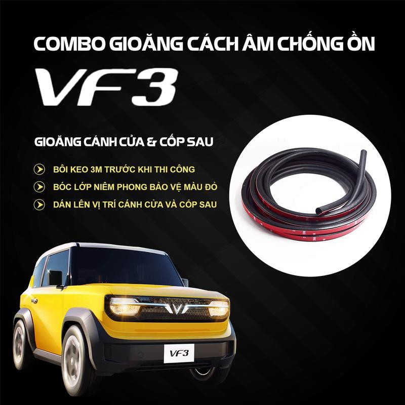 Combo Gioăng Dán Cách âm cho Xe VF3 chống ồn, ngăn bụi và thoát nhiệt điều hòa hiệu quả dễ làm