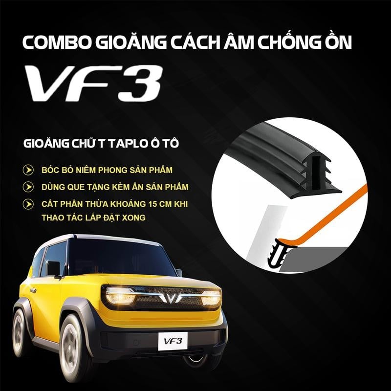Combo Gioăng Dán Cách âm cho Xe VF3 chống ồn, ngăn bụi và thoát nhiệt điều hòa hiệu quả dễ làm