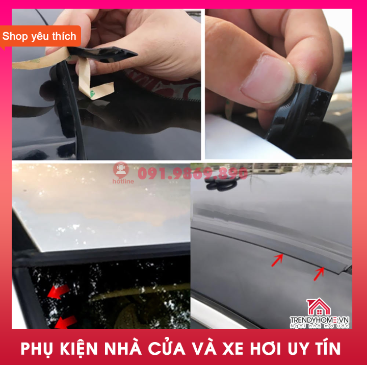 Gioăng ô tô, ron cao su nẹp chân kính cửa nóc, kính lái bên ngoài ngăn thoát nhiệt điều hòa chữ T băng keo 3M