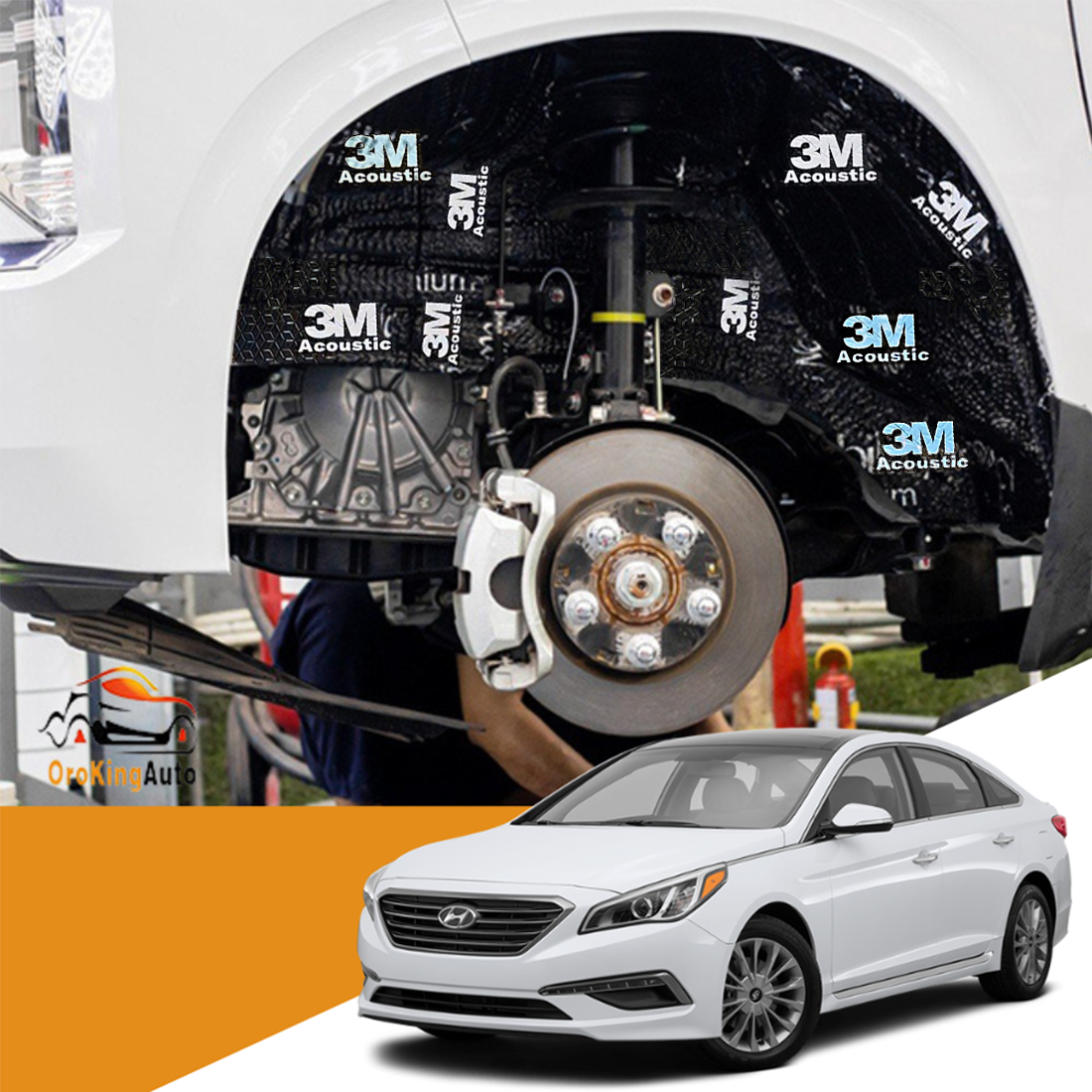 Tấm cách âm nhôm 3M 2 lớp thi công chống ồn hốc bánh, cánh cửa, trần xe ô tô hiệu quả đời mới