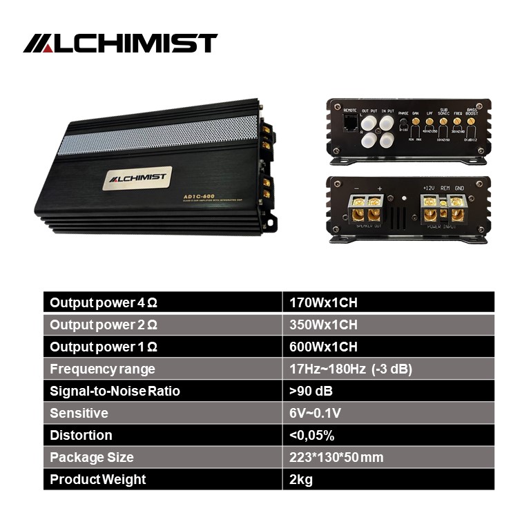 Amplifier ALCHIMIST AD1C-600 - Mono Class D 600W