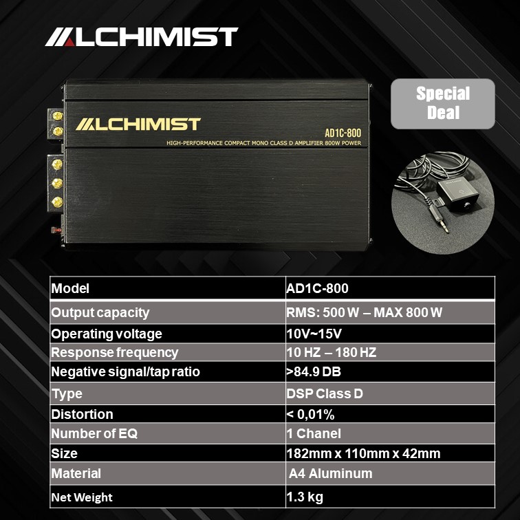 Amplifier ALCHIMIST AD1C-800 - Mono Class D 600W