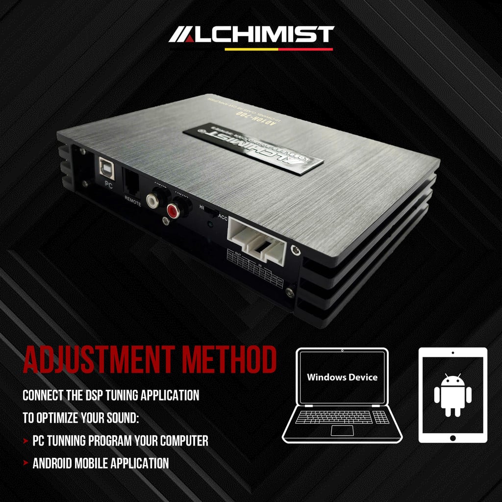 Bộ Khuếch Đại Xe Hơi DSP Alchimist AD10H-700 10 Kênh - Tích hợp phần mềm Android và App Máy tính PC cắt tần chỉnh độ trễ