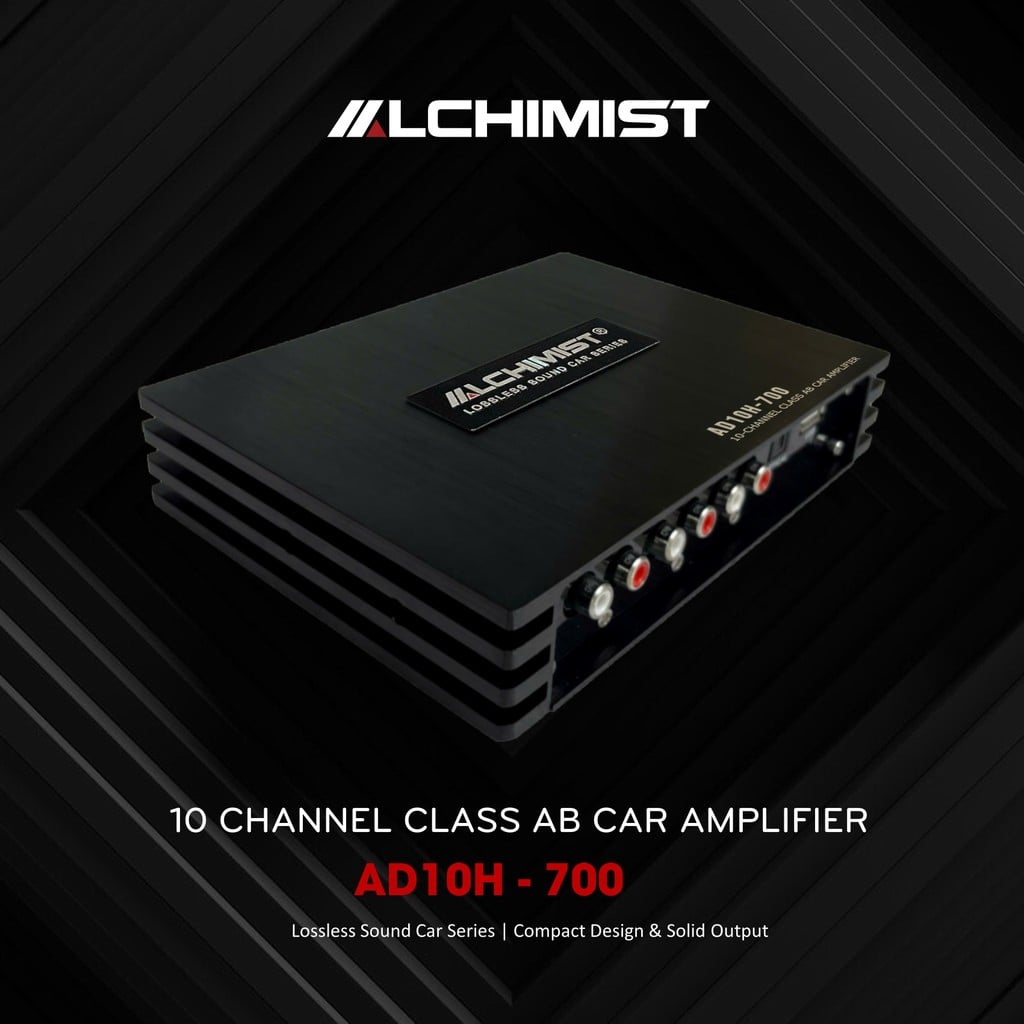 Bộ Khuếch Đại Xe Hơi DSP Alchimist AD10H-700 10 Kênh - Tích hợp phần mềm Android và App Máy tính PC cắt tần chỉnh độ trễ