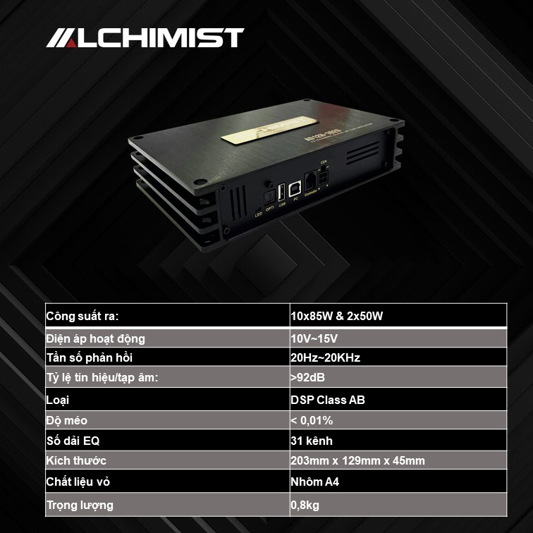 DSP 12 kênh tích hợp Amply Alchimist AD 12H 1020 định dạng APTX Bluetooth lossless cao cấp âm thanh Loa ô tô cao cấp Bộ xử lý âm thanh
