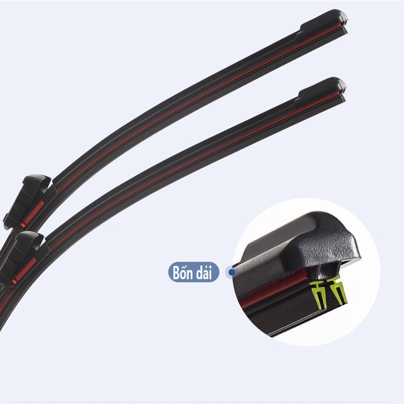 Cần Gạt nước mưa ô tô silicon 4 lưỡi phù hợp các hãng xe, cần gạt mưa ô tô xe hơi thân mềm silicon cao cấp gạt siêu sạch