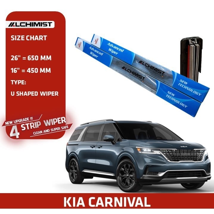 Combo 2 Gạt Mưa Ô tô KIA Loại cần gạt nước Silicon 4 Lưỡi Cao Cấp, Thiết Kế Thông Minh, Gạt Êm Và Sạch Hơn