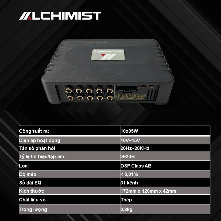 DSP ALCHIMIST AD10H-680 - 10 Kênh Bluetooth 5.3