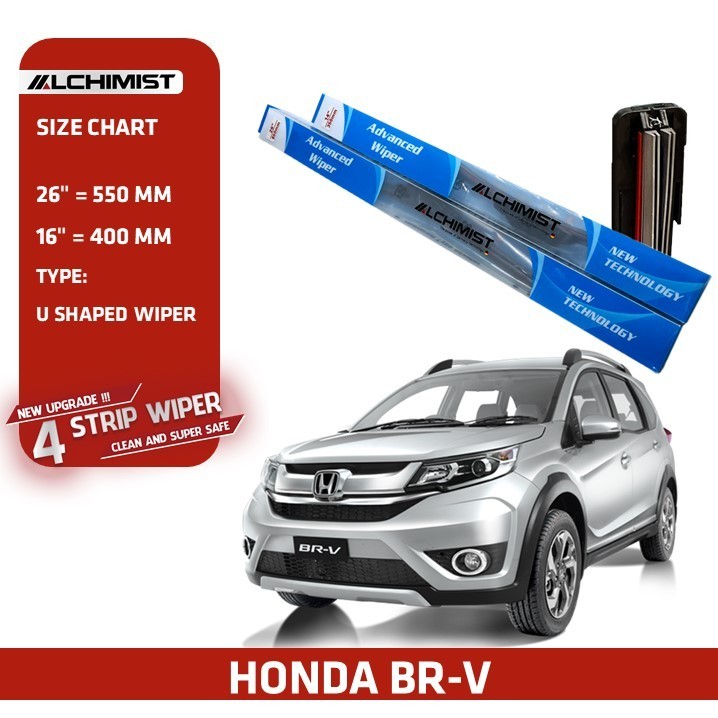 Gạt Mưa Ô tô Honda Loại Silicon 4 Lưỡi Cao Cấp, Thiết Kế Thông Minh, Gạt Êm Và Sạch Hơn
