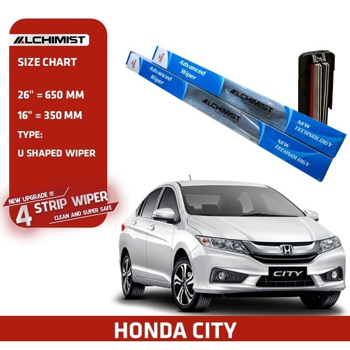 Gạt Mưa Ô tô Honda Loại Silicon 4 Lưỡi Cao Cấp, Thiết Kế Thông Minh, Gạt Êm Và Sạch Hơn