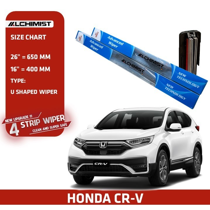 Gạt Mưa Ô tô Honda Loại Silicon 4 Lưỡi Cao Cấp, Thiết Kế Thông Minh, Gạt Êm Và Sạch Hơn