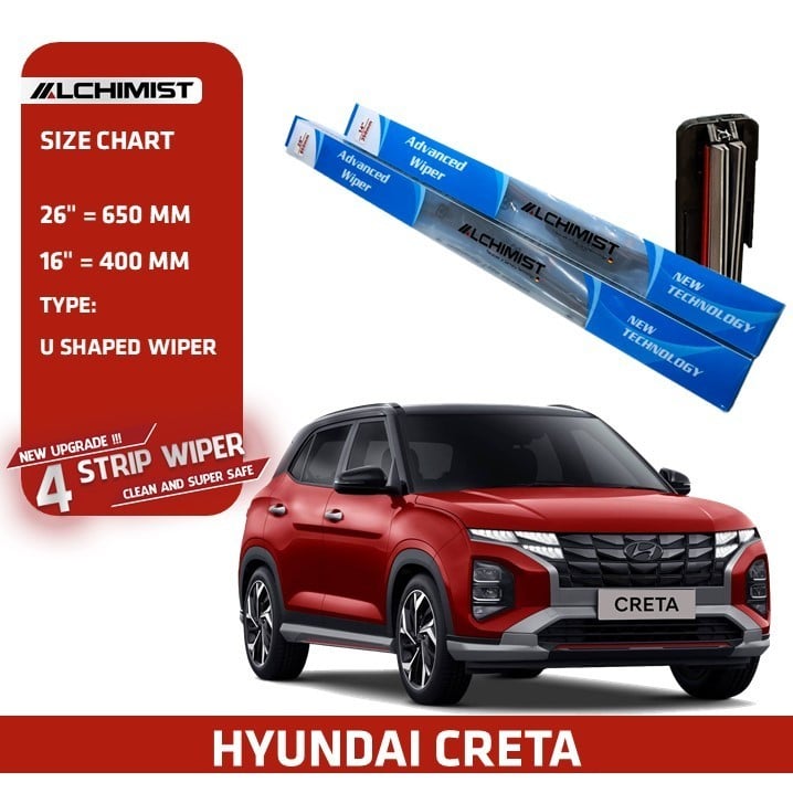 Gạt Mưa Ô tô HYUNDAI Loại Silicon 4 Lưỡi Cao Cấp, cần gạt nước Thiết Kế Thông Minh, Gạt Êm Và Sạch Hơn