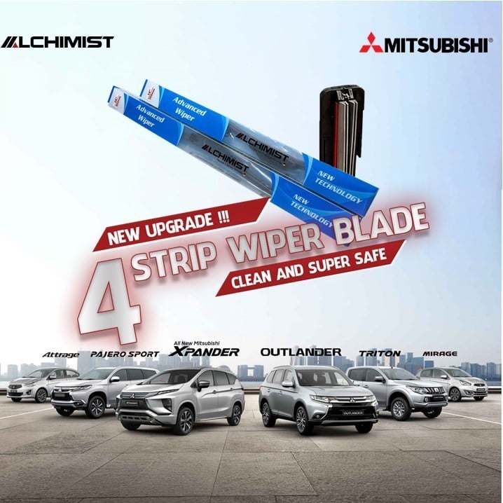 Gạt Mưa Ô tô Mitsubishi Loại Silicon 4 Lưỡi Cao Cấp, cần gạt nước Thiết Kế Thông Minh, Gạt Êm Và Sạch Hơn CHO XE HƠI