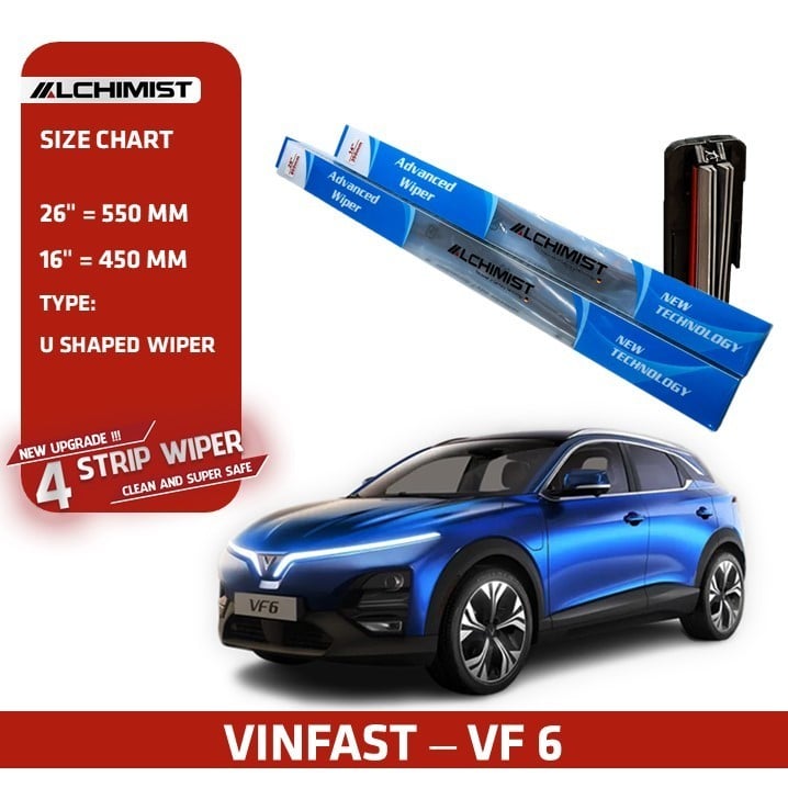 Gạt Mưa Ô tô VINFAST Loại Silicon 4 Lưỡi Cao Cấp, cần gạt nước ô tô Thiết Kế Thông Minh, Gạt Êm Và Sạch Hơn