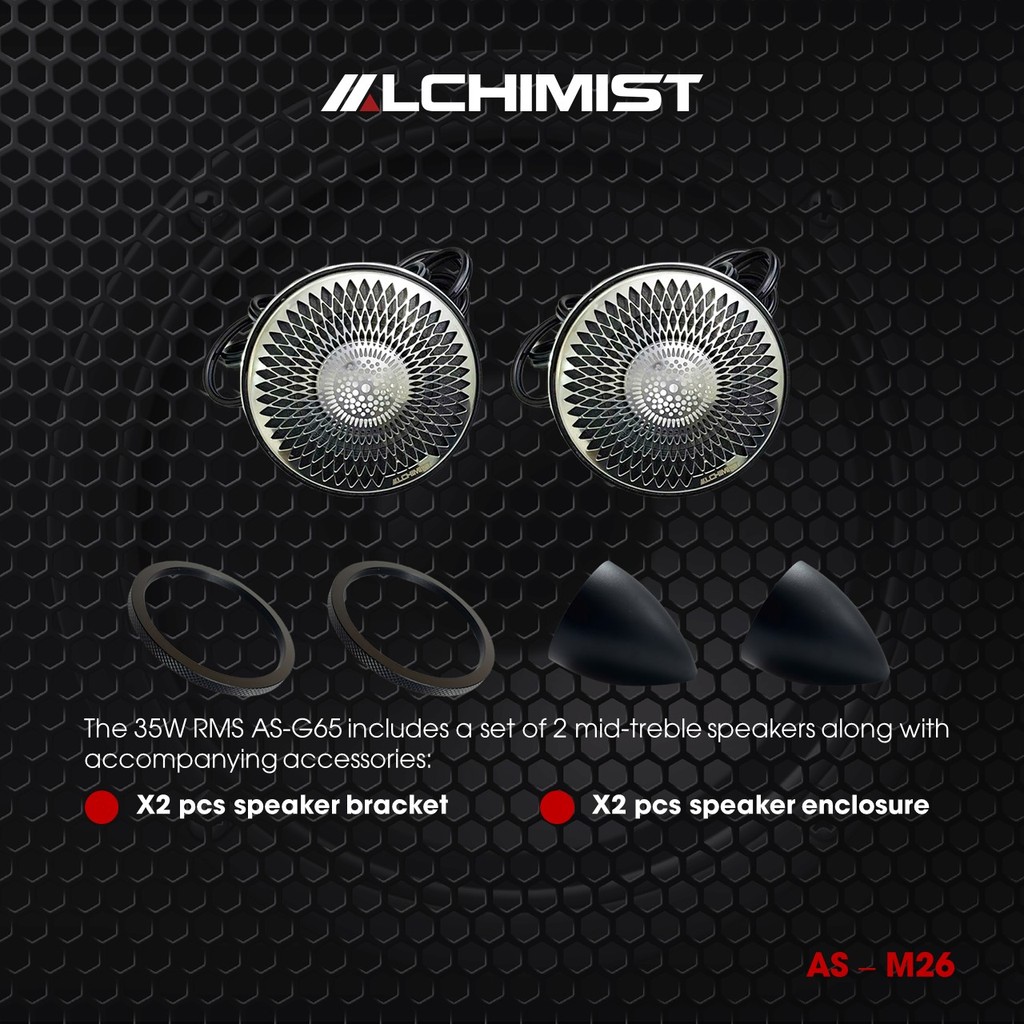 Loa Alchimist AS-M26 Bộ 2 Loa Trung tần Mid Tweeter Hifi Đặt Taplo hoặc độ 3Way đẳng cấp
