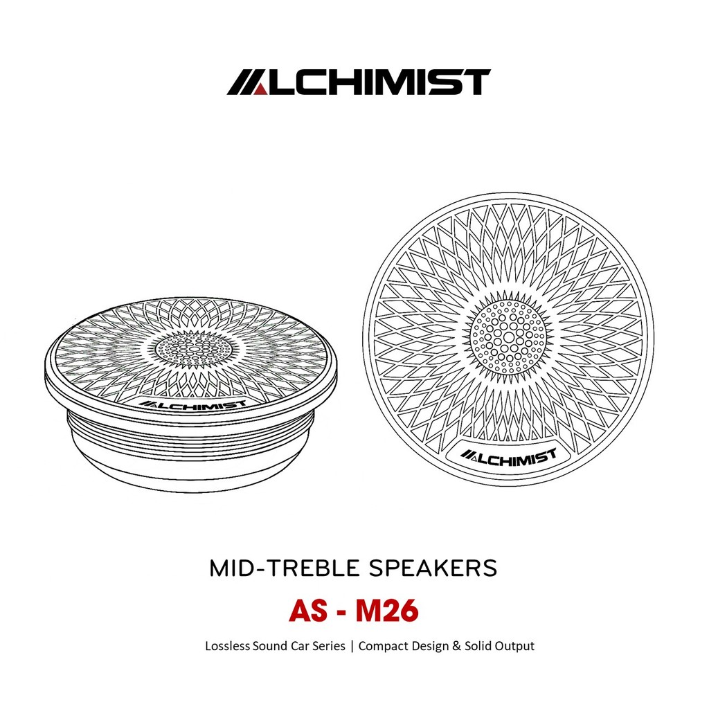 Loa Alchimist AS-M26 Bộ 2 Loa Trung tần Mid Tweeter Hifi Đặt Taplo hoặc độ 3Way đẳng cấp