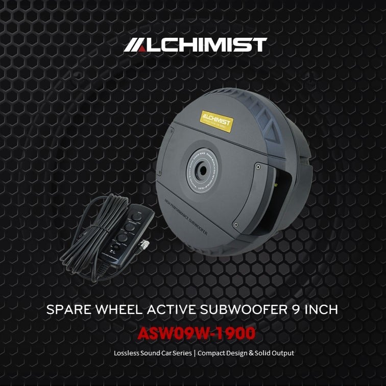 Loa Sub Lốp Dự Phòng Alchimist ASW09W-1900 Loa Sub Siêu Trầm Lắp Bánh Sơ Cua độ Loa sub gầm