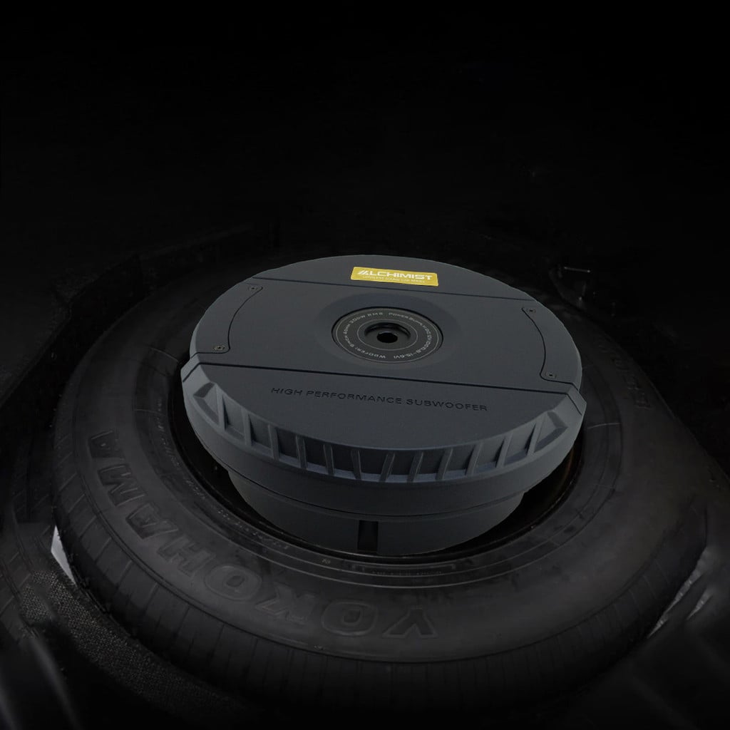 Loa Sub Lốp Dự Phòng Alchimist ASW09W-1900 Loa Sub Siêu Trầm Lắp Bánh Sơ Cua độ Loa sub gầm