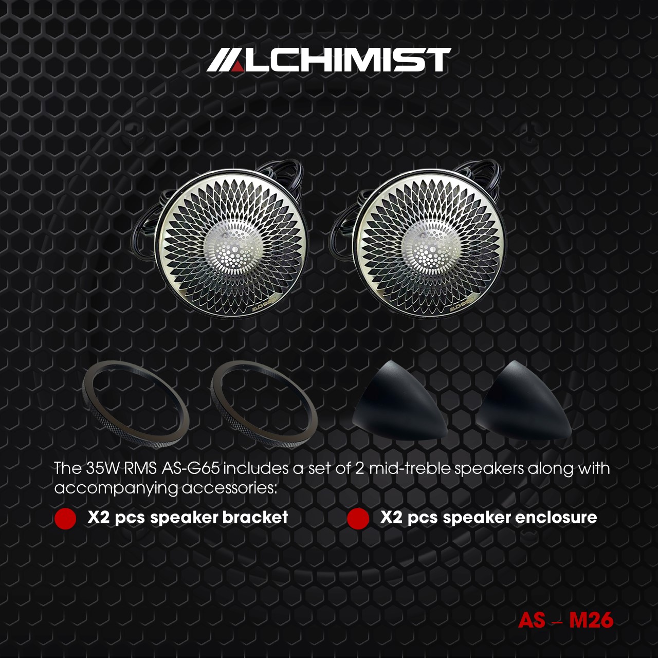 Loa Treble Mid ALCHIMIST AS-M26 - Premium Car Tweeter