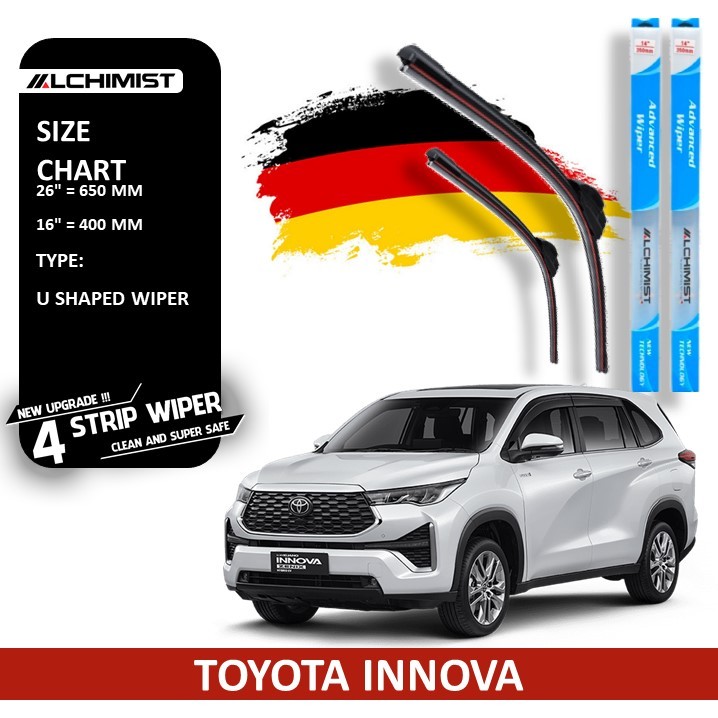 Phụ Kiện Xe TOYOTA Gạt Mưa Silicon Chống Xước Chính Hãng, CROSS VIOS CAMRY INNOVA FORTUNER ALTIS AVANZA YARIS WIGO VELOZ