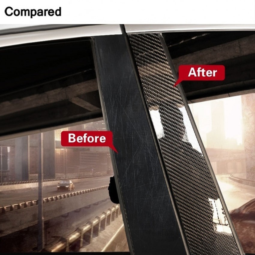 Decal Carbon Bảo Vệ Ô tô Miếng Dán Chống Trầy, Ốp chân Gắn Cửa Bảo Vệ chống Bước Trang Trí Xe Ô Tô Băng Fiber 3D