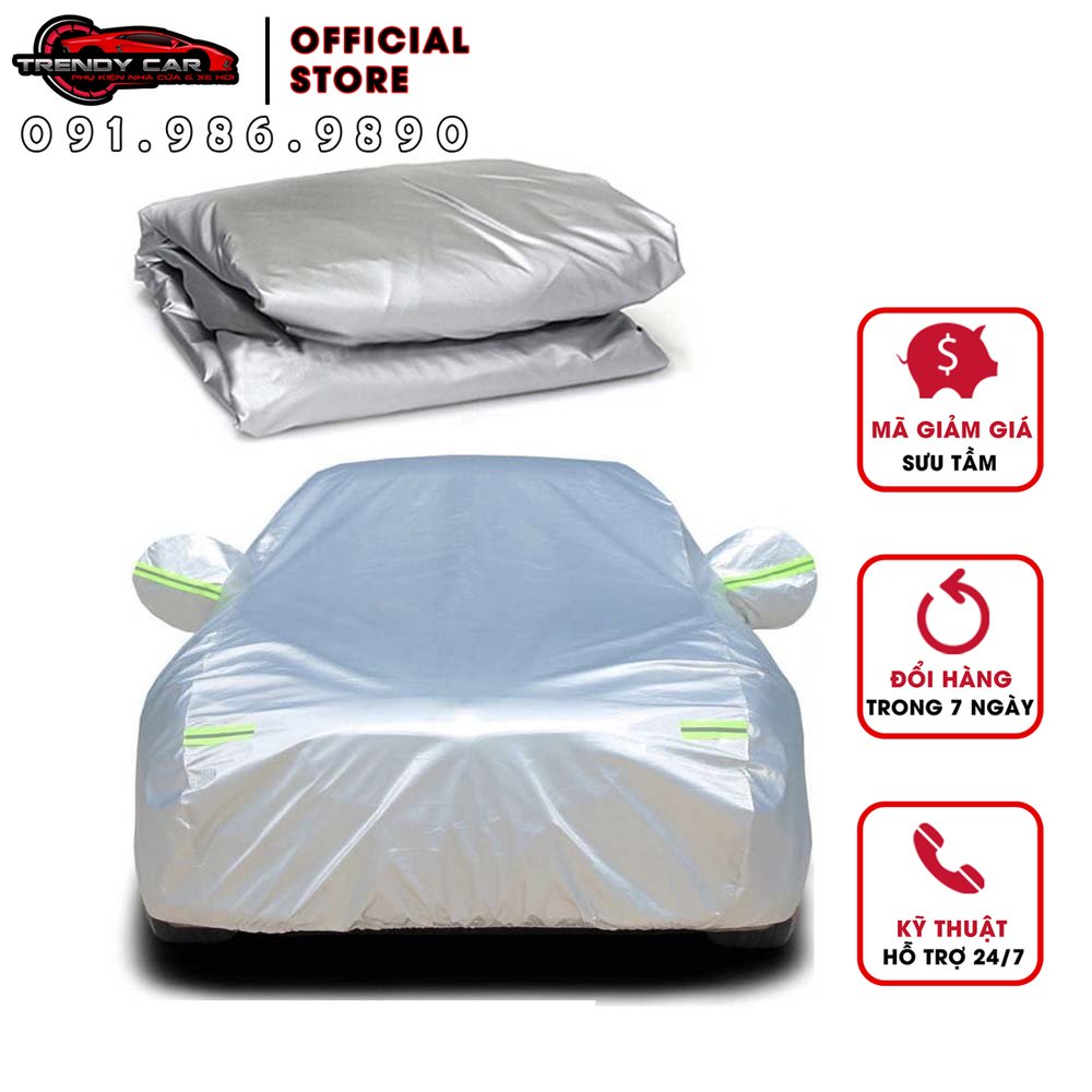 Bạt che nắng, chống nắng ô tô kích thước S, M, L, YM, YL 3 lớp có phản quang thông dụng