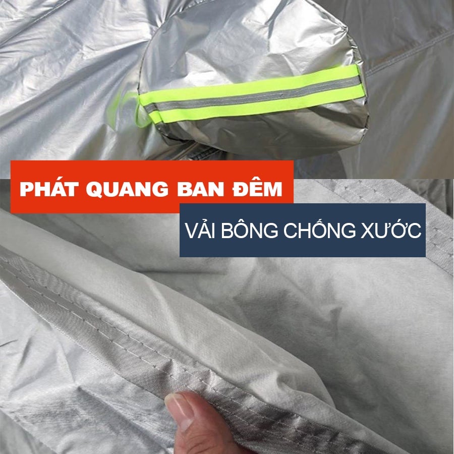 Bạt che nắng, chống nắng ô tô kích thước S, M, L, YM, YL 3 lớp có phản quang thông dụng