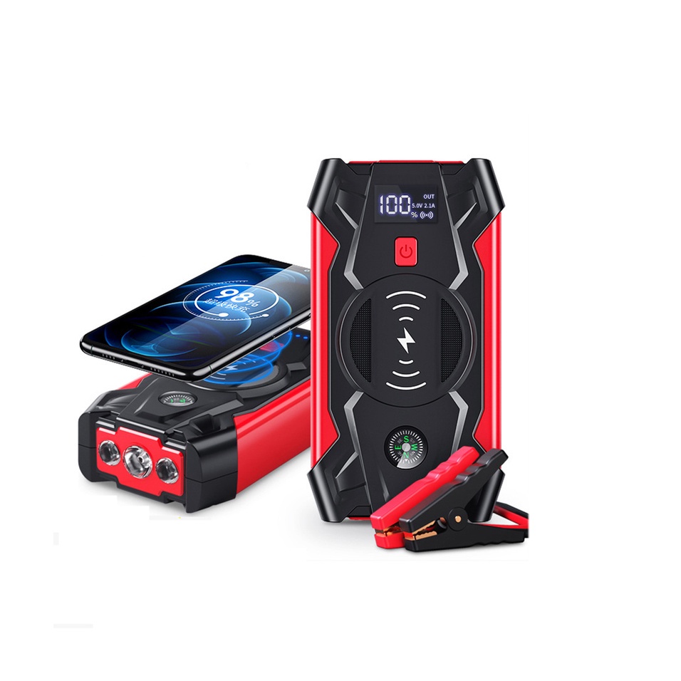 Bộ kích điện đề nổ cứu hộ ô tô cho bình ắc quy 12v ô tô xe máy công suất lớn kiêm sạc dự phòng không dây High Energy 39.800 mAh