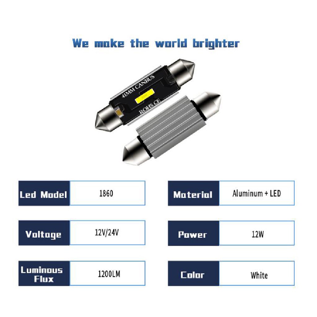 Bóng Đèn LED CANBUS Gắn Trần Xe Hơi Siêu Sáng 31mm 36mm 39mm 41mm 41mm C5W