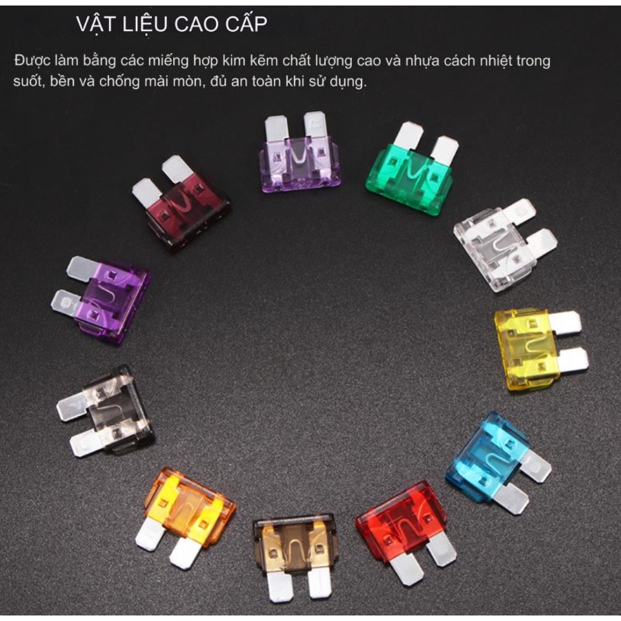 Cầu chì xe ô tô, cầu chì xe máy công suất chuẩn, đủ size, đủ công suất lựa chọn, câu trì chân mini, chân nhỏ, chân vừa