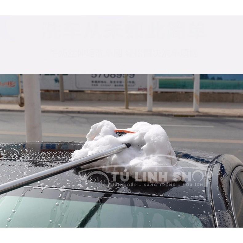 Chổi lông cán dài lau rửa xe ô tô siêu tạo bọt cán dài 1m25