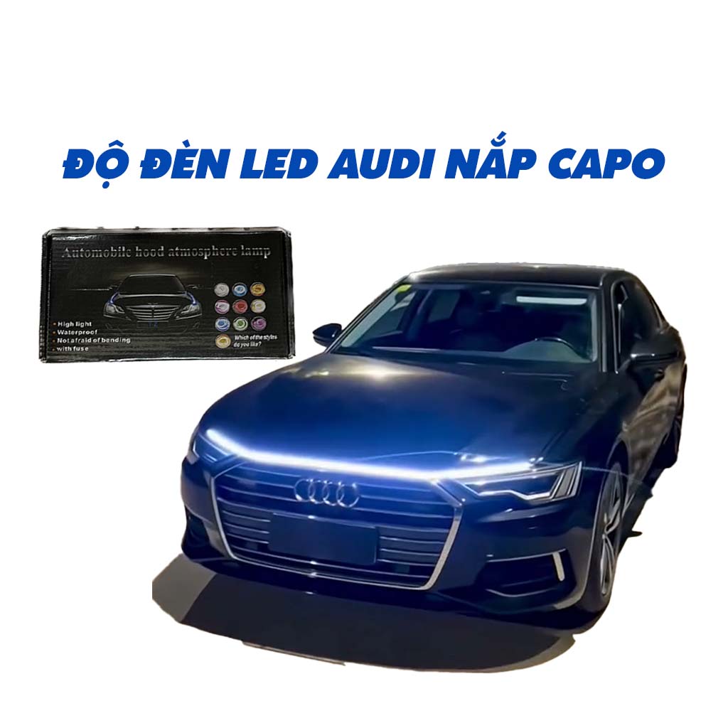 Dây đèn led chạy đuổi dán nắp capo độ đèn xe đơn giản kiểu Audi chống thấm nước