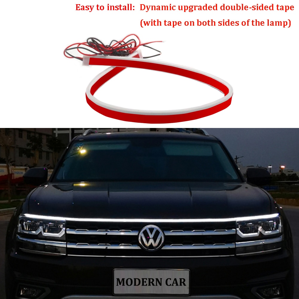 Dây đèn led chạy đuổi dán nắp capo độ đèn xe đơn giản kiểu Audi chống thấm nước