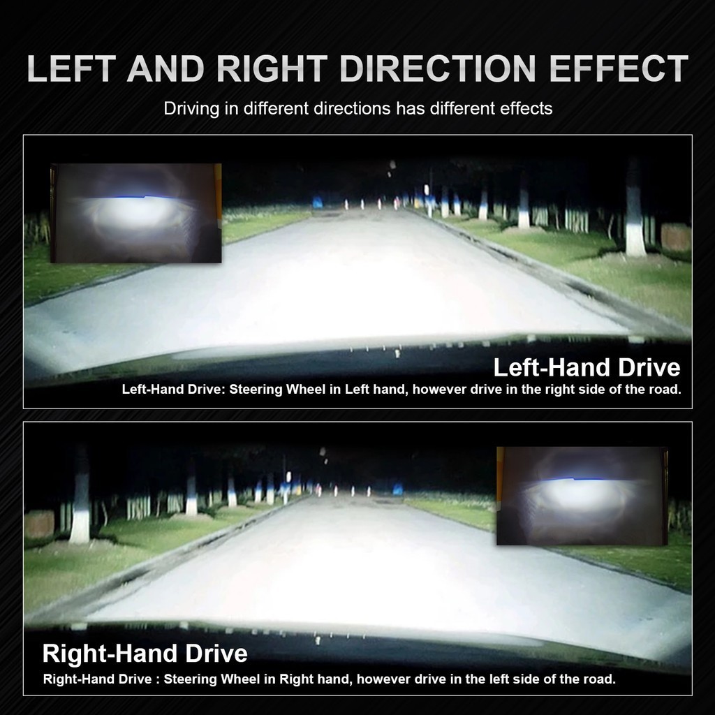 Đèn Bi cầu Y11 Laser mini  chân H7, H4 360 Độ H11 H8 HB3 Led 9005 có cắt sáng chống chói cao cấp Tia 25000LM 12V 24V