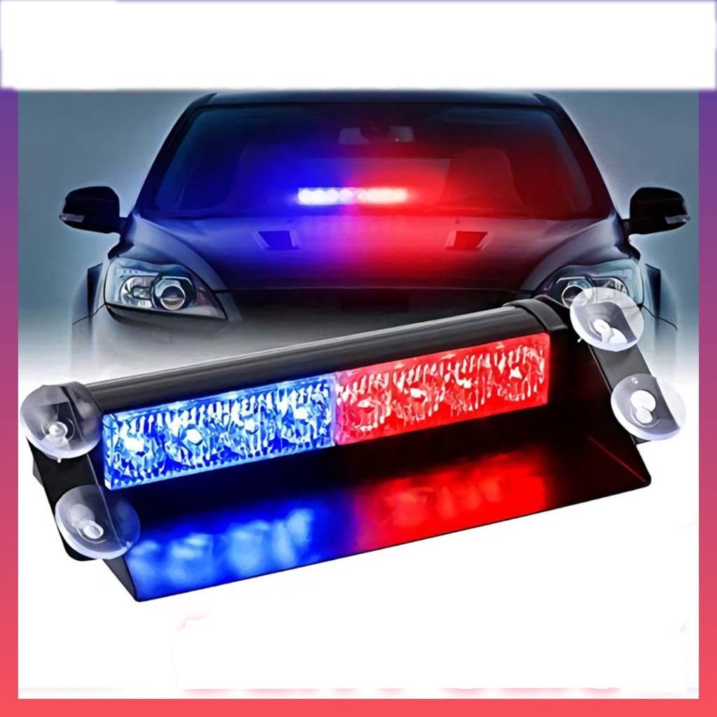 Đèn chớp xanh đỏ, đèn khẩn cấp cho xe hơi, đèn nháy báo động xanh đỏ phiên bản cao cấp vỏ kim loại
