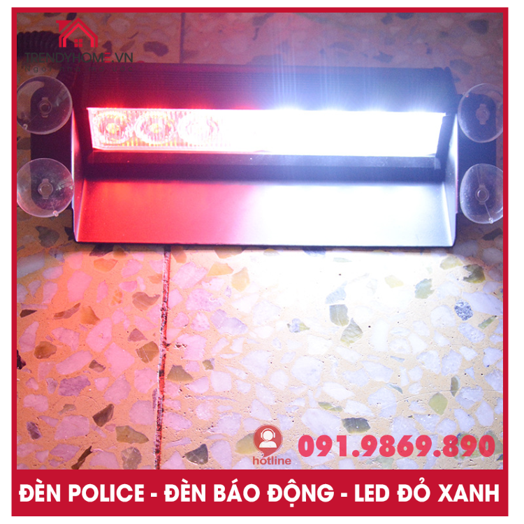 Đèn chớp xanh đỏ, đèn khẩn cấp cho xe hơi, đèn nháy báo động xanh đỏ phiên bản cao cấp vỏ kim loại