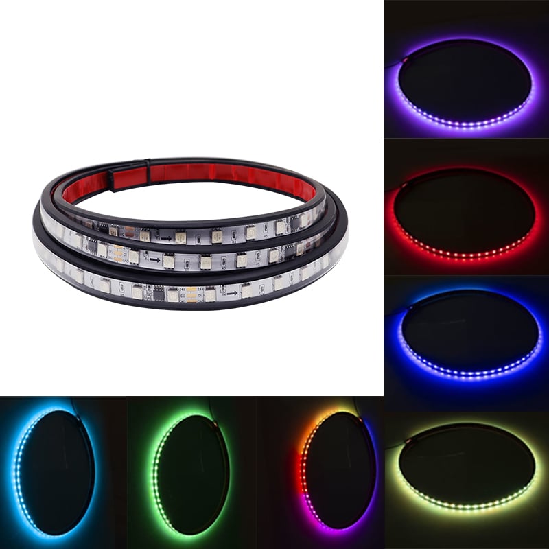 Dải Led 1.5m/2m Trang Trí Xe Tải Streamer Thanh Ánh Sáng Nhấp Nháy dòng Chảy Dải Ánh Sáng 24V Xe Ô Tô Xe Tải Đèn Chỉ Báo Ánh Sáng RGB