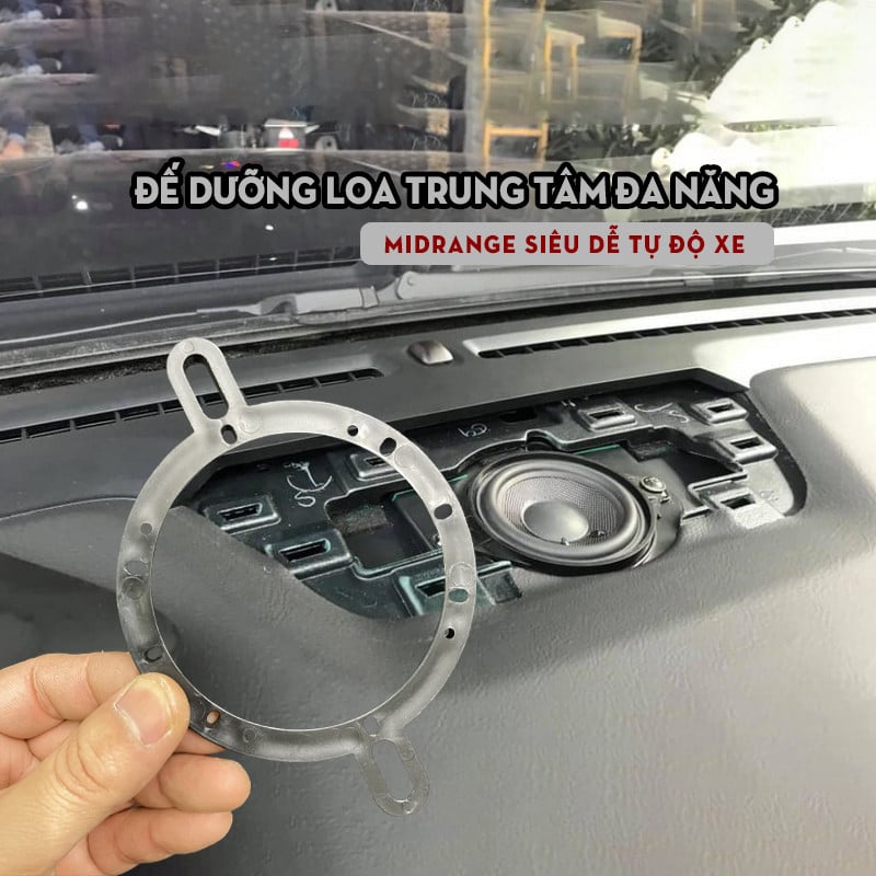 Dưỡng loa trung tâm, Đế mặt dưỡng phía dưới bắt vít loa center đa năng Ford Everst, Ranger, Toyota Cross, KIA Seltos