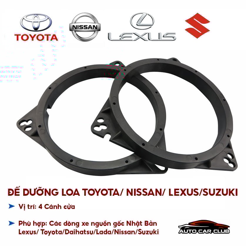 Dưỡng loa cánh ô tô 3 cạnh dành cho xe Toyota và Nissan viền nhựa đặc dày - Loa cánh ô tô 6.5 inch CAO CẤP - Phụ kiện loa