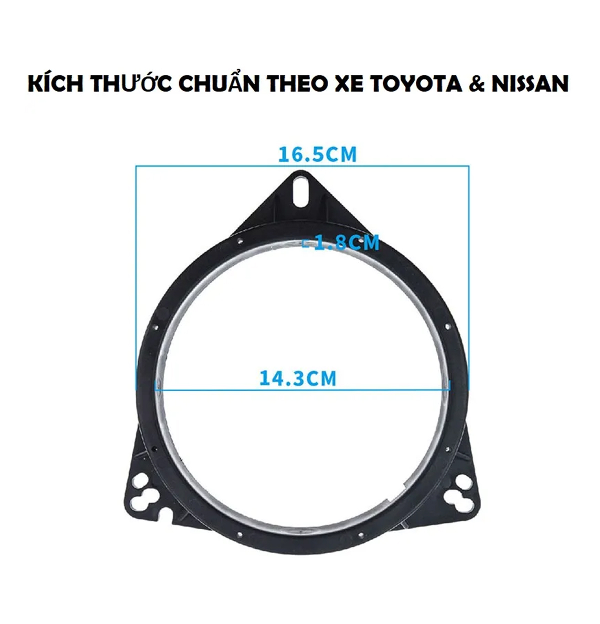 Dưỡng loa cánh ô tô 3 cạnh dành cho xe Toyota và Nissan viền nhựa đặc dày - Loa cánh ô tô 6.5 inch CAO CẤP - Phụ kiện loa