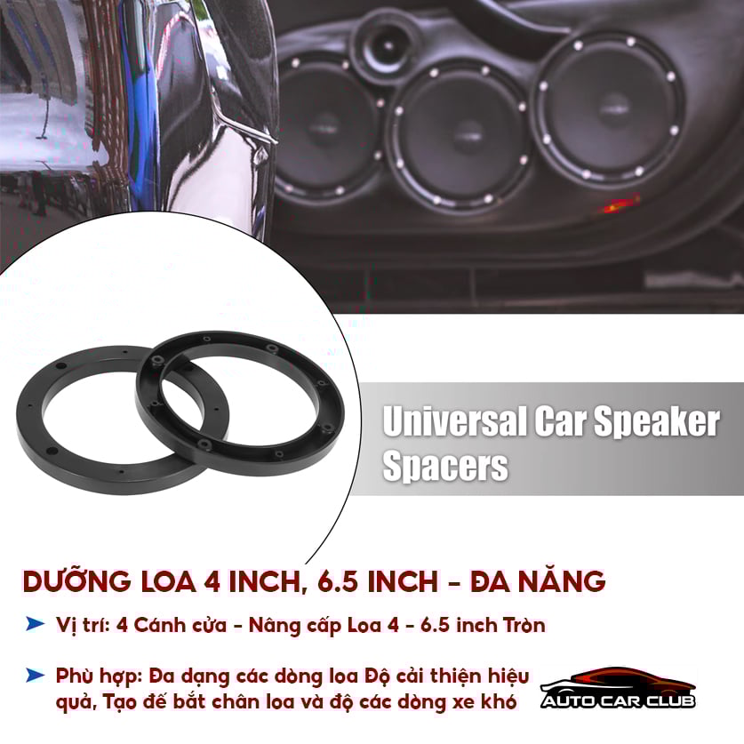 Dưỡng loa cánh ô tô đa năng cho các dòng xe Hyundai vòng đệm đế dưỡng loa size 6.5inch ~ 160mm Phụ kiện loa