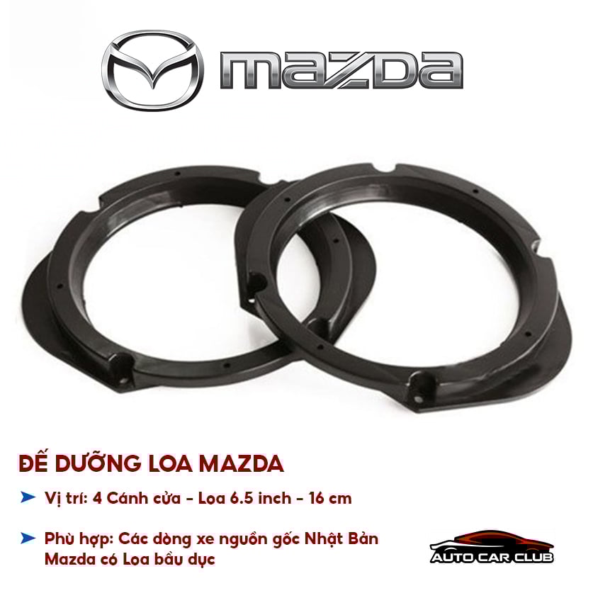 Dưỡng loa Mazda, đế loa cánh ô tô cho ô tô vòng đệm đế dưỡng loa cánh size 6.5inch - 160mm