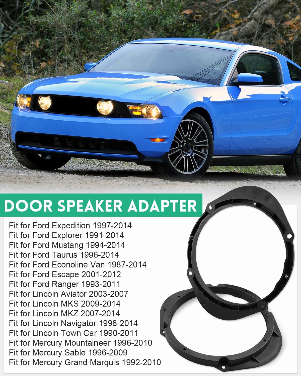 Dưỡng loa Mazda, đế loa cánh ô tô cho ô tô vòng đệm đế dưỡng loa cánh size 6.5inch - 160mm