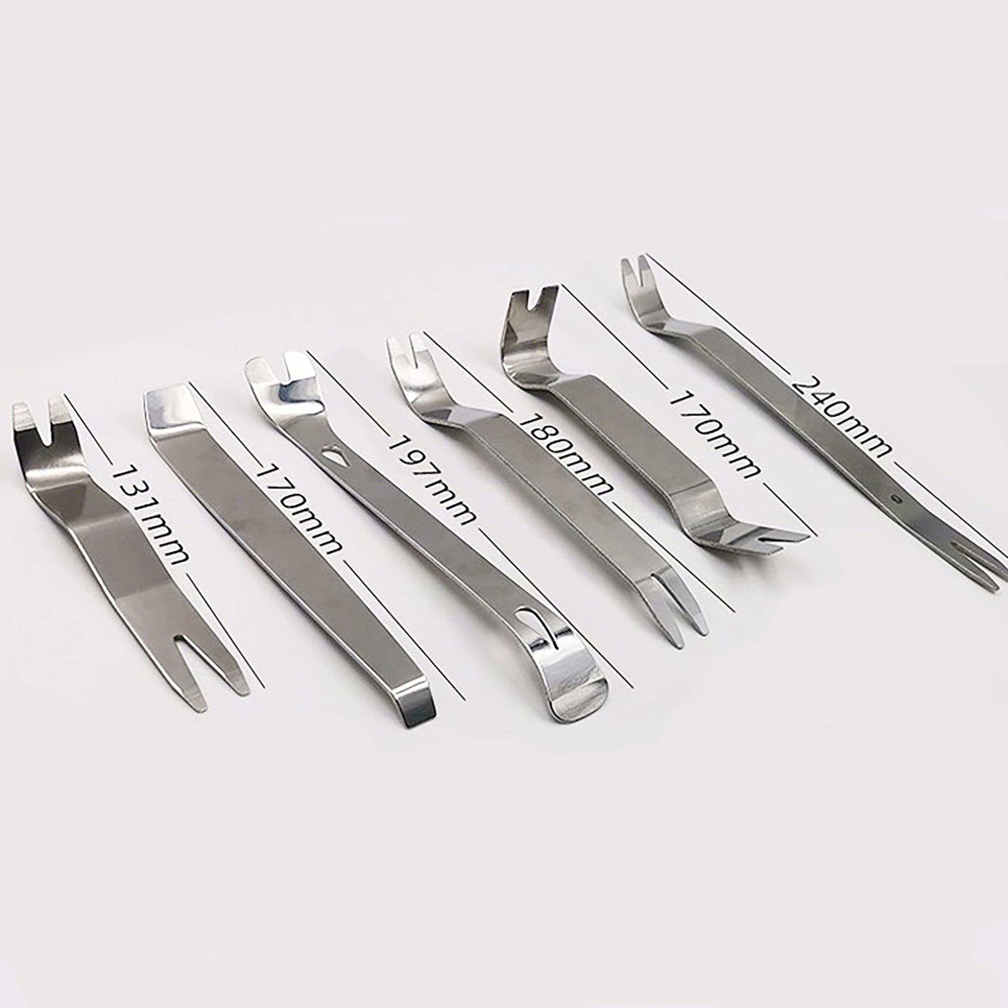 Set 6 công cụ bằng kim loại tháo gỡ đồ nội thất, táp lô, tháo cần số, tháo vô lăng thi công cách âm chống ồn ô tô