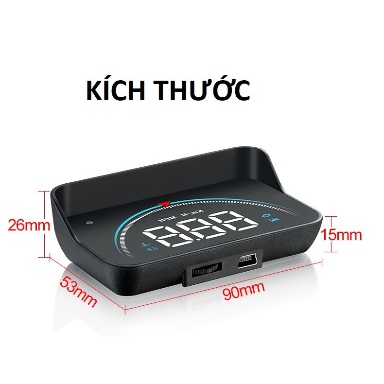 Thiết bị hiển thị tốc độ trên kính lái HUD dành cho ô tô xe hơi sử dụng cổng OBD hoặc USB tiện lợi và hiện đại