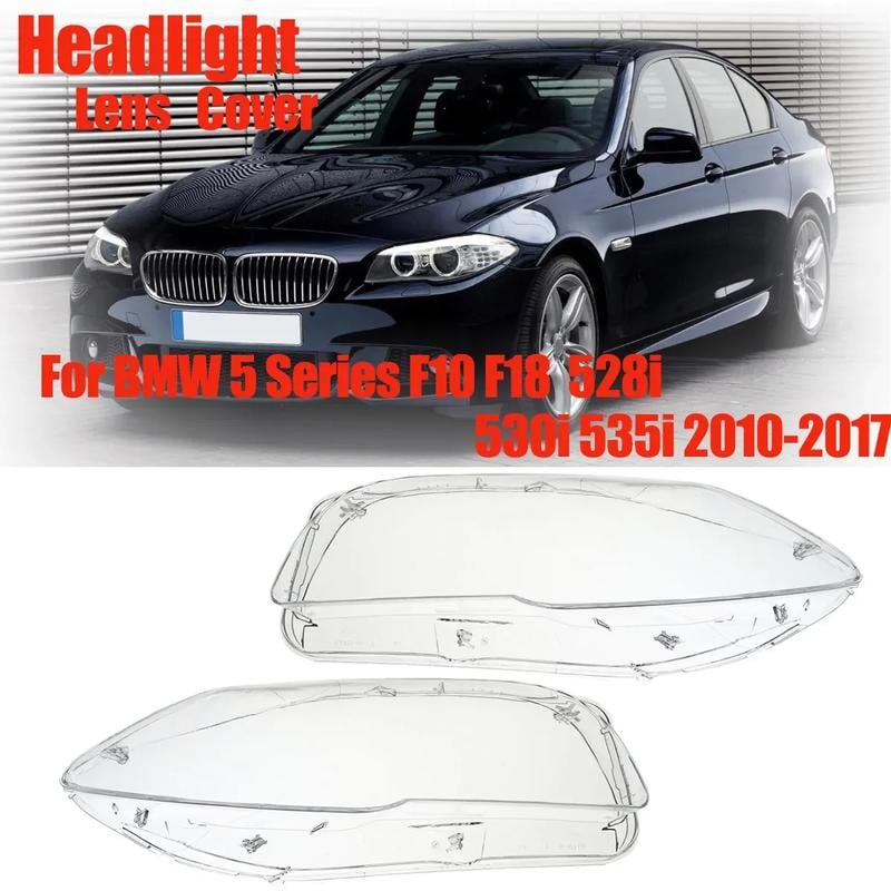 Vỏ đèn pha BMW 5 Series F10 F18, 528i 530i 535i, 2010-2017, Vỏ Đèn, Trong Suốt, Vách Ngăn Đèn