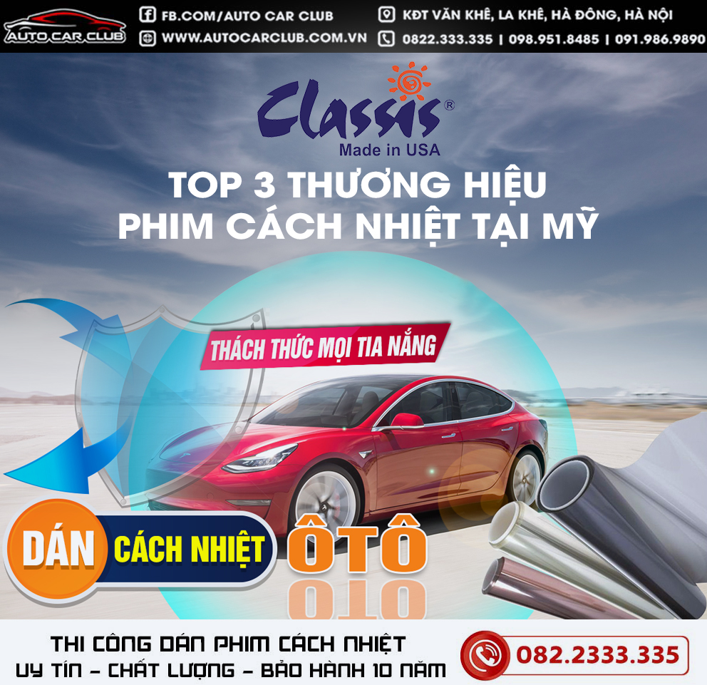 Dán phim cách nhiệt chống nóng Classis cho ô tô