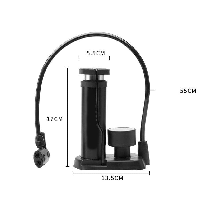 Bơm xe đạp xe máy xe hơi áp suất cao có đồng hồ đo áp suất rất đẹp hàng phân phối chính hãng gọn gàng độ bền cao
