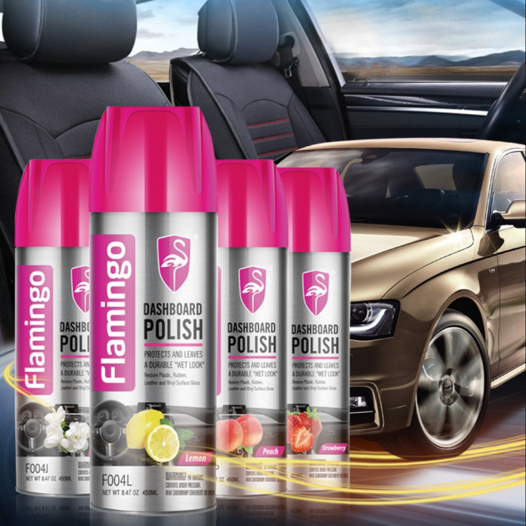 Bình xịt dưỡng bóng nội thất ô tô FLamingo F004 hương nhài, hương đào, cà phê